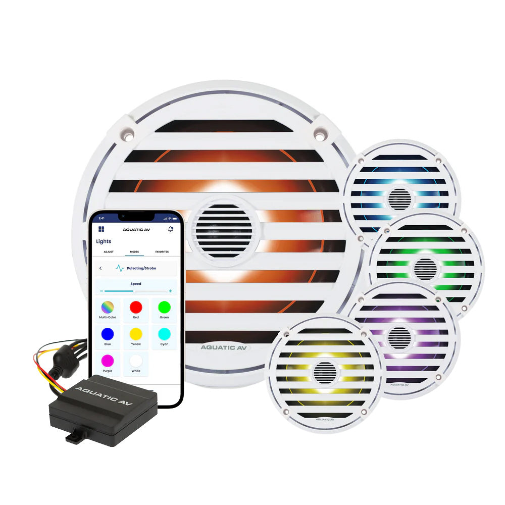 Aquatic AV ELITE 6.5" RGB Speakers - White - Pair [EL423]