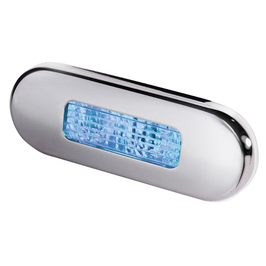 Hella Marine Surface Mount Oblong LED Courtesy Lamp - Blue LED - Stainless Steel Bezel [980869601]