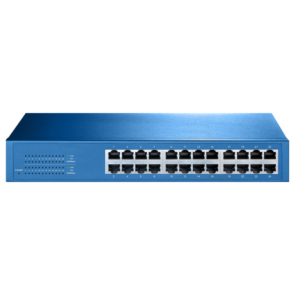 Aigean 24-Port Network Switch - Desk or Rack Mountable - 100-240VAC - 50/60Hz [NS-24]