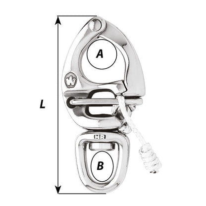 Wichard HR Quick Release Snap Shackle With Swivel Eye - 130mm Length - 5-1/8" [2677W]