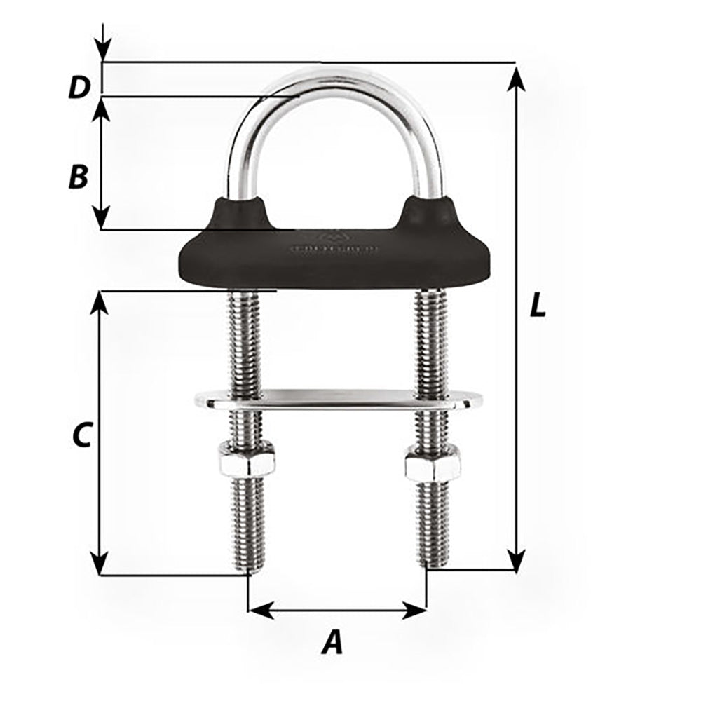 Wichard Black Watertight U-Bolt - 10mm Diameter - 25/64" - 110mm Length - 4-21/64" [65451]